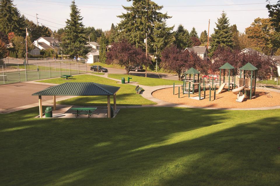 Jim Brown Park shelter and toy