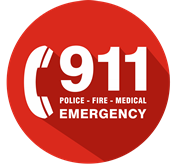 911 Emergency Call round red