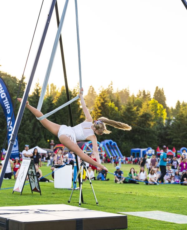 An aerial gymnast