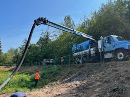 Vactor truck in use