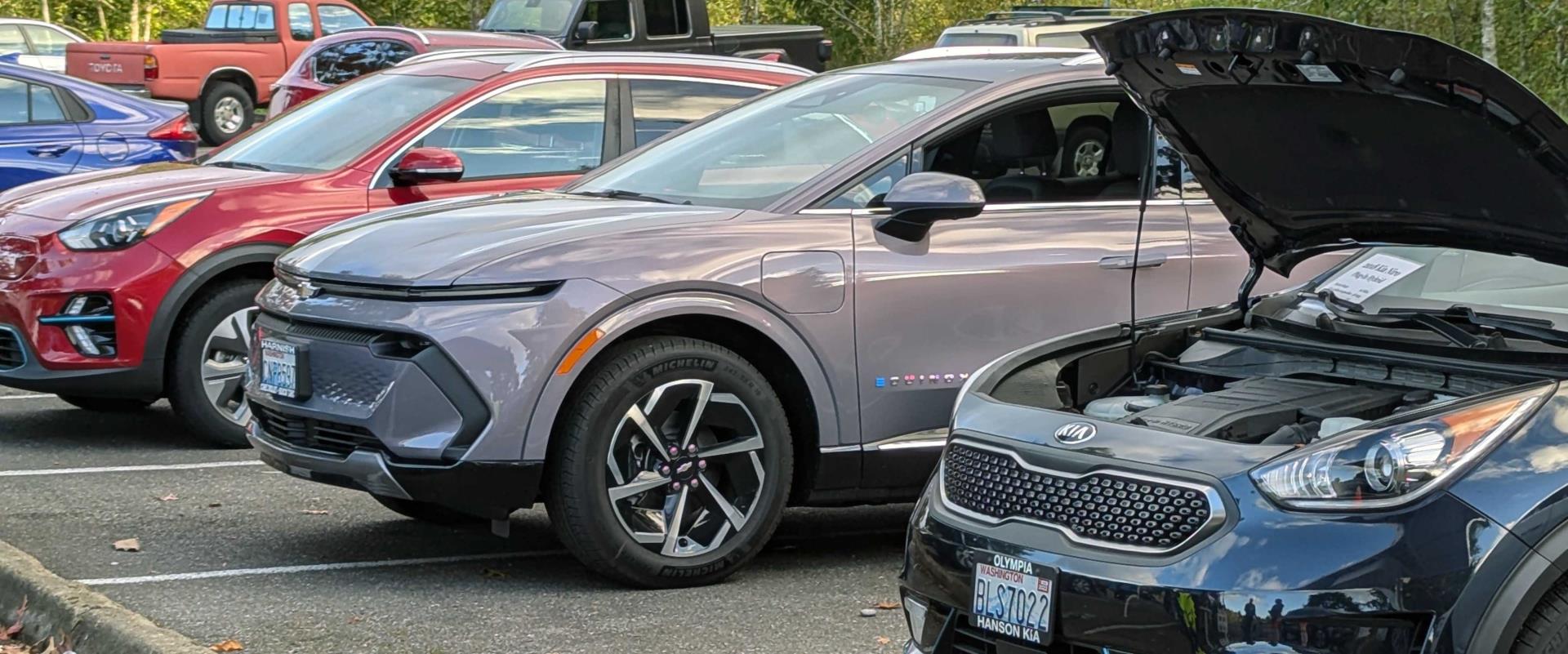 EV Cars in lined up